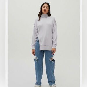 Urban Outfitters Lavender Turtleneck Waffle Knit Sweater